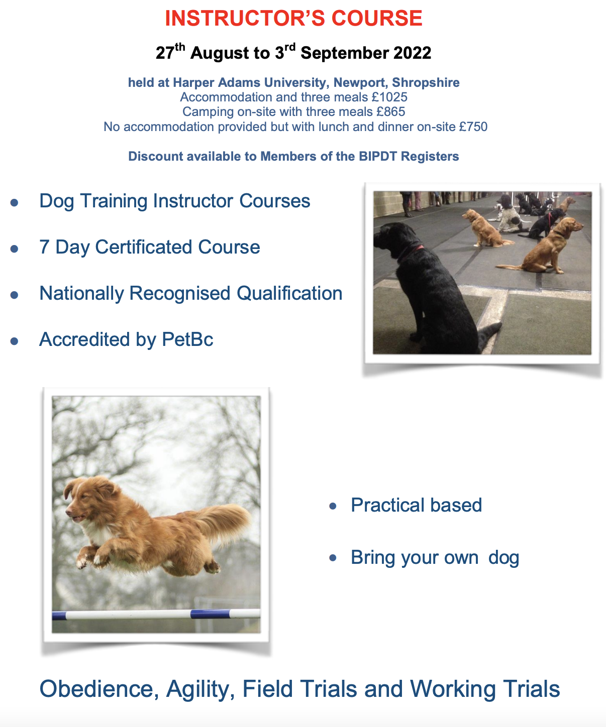 BIPDT FLYER 7 Day Course 2022